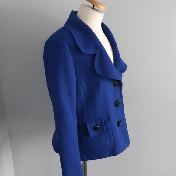 Chapter One Womens Coat Sz 12 Cobalt Blue Lined long sleeves - Picture 7 of 12